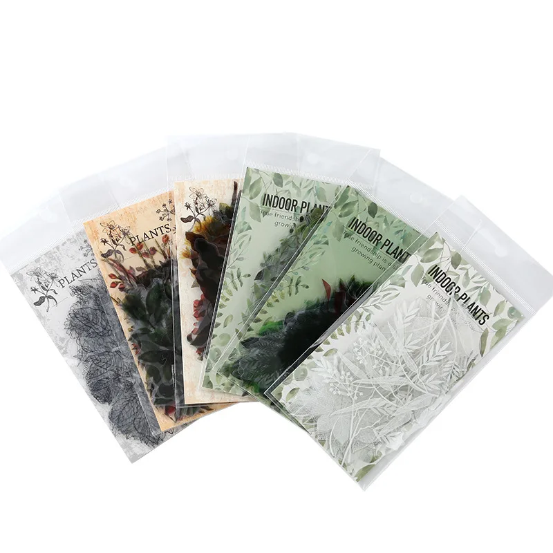 

Yzommjsy 40pcs/set Creative Fresh Floral Stickers PET Retro Plants Flowers and Grass Used To Decorate Diaries and Stationery