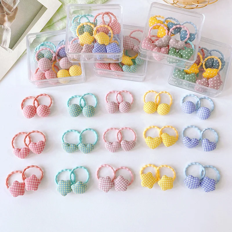 

10PCS Fabric Grid Princess Headwear Cute Kids Elastic Hair Bands Children Hair Ties Girls Accessories Baby Headdress