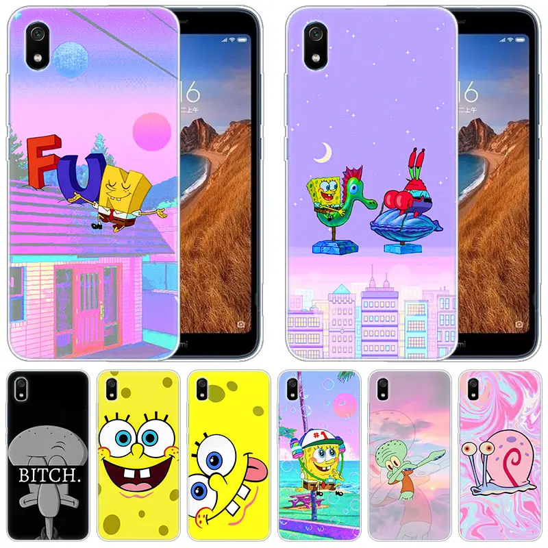 Горячий силиконовый чехол SpongeBob квадраты лучший друг для Xiaomi Redmi K20 Pro 7 7A 6 6A 4X5 Plus S2 GO Note 8 7 6 5 Pro 4