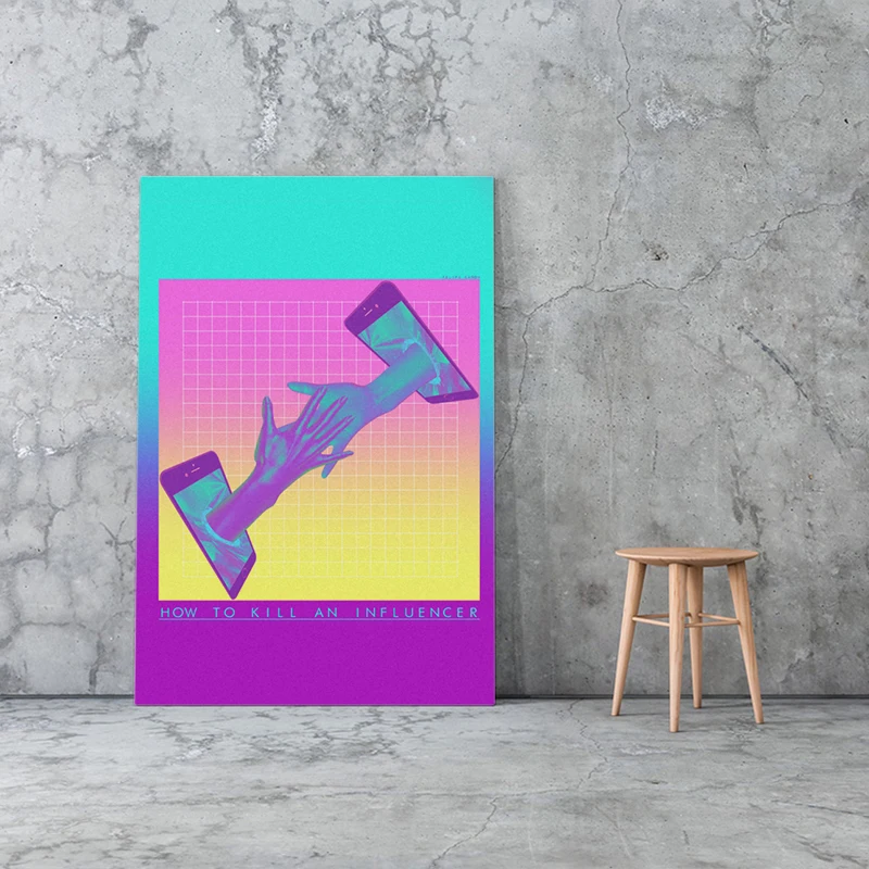Винтажный настенный постер Vaporwave для гостиной Декор дома холст художественное