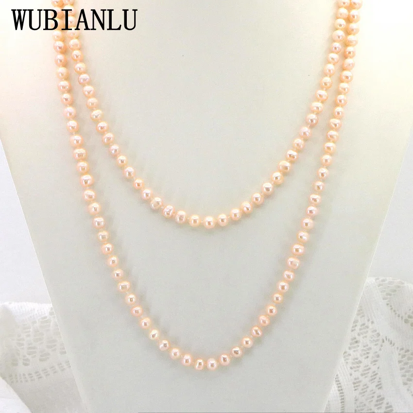 WUBIANLU Новинка 2 вида стилей г. длинное ожерелье с пресноводным жемчугом 7 8 мм