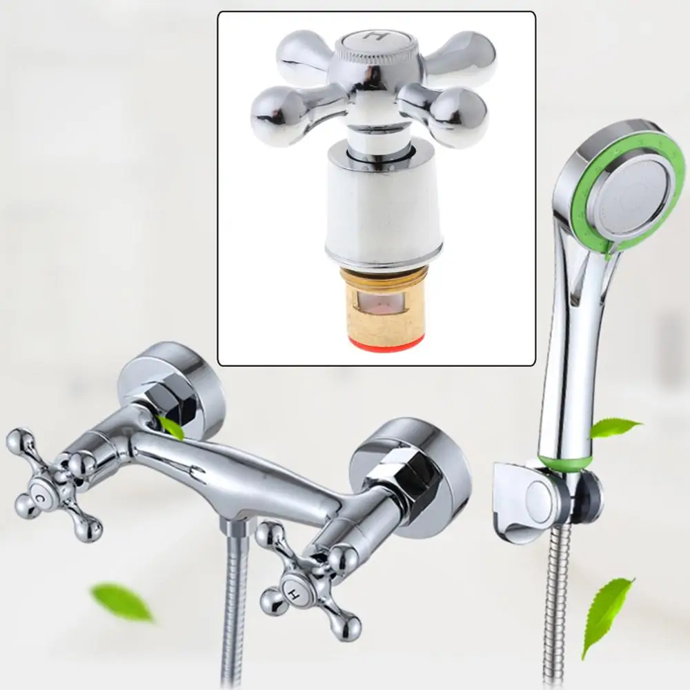 

1Set Copper Cross Handle Bath Sink Faucet Handle for Kitchen Bathroom Sink Water Faucet Mixer Accessories Kit