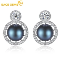 sace gems women earrings s925 sterling silver natural pearl eardrop zircon fashion boutique jewelry gift accessories ear stud