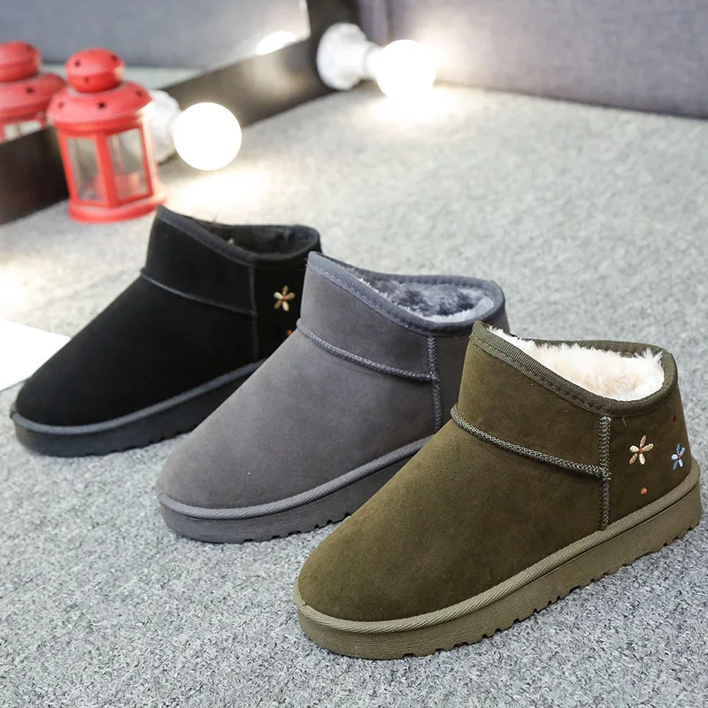 Новинка 2020 зимние женские ботинки модная Милая женская замшевая обувь с