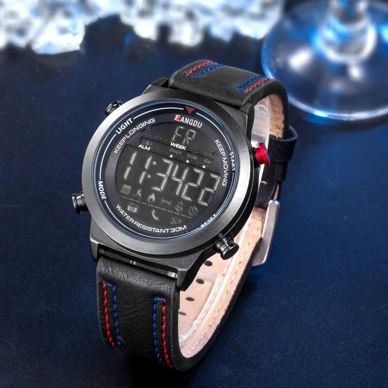 Мужские спортивные Смарт часы с хронографом и будильником|Мужские электронные