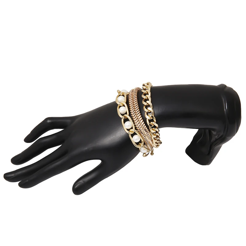 3 шт./лот панковский Толстый Браслет массивный тяжелый металлический браслет с