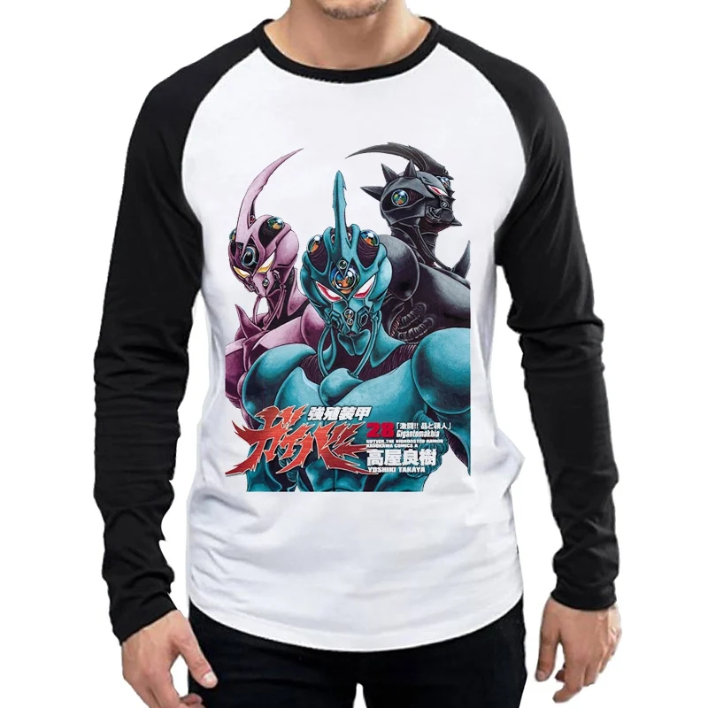 Мужская футболка с длинным рукавом круглым вырезом и принтом | одежда