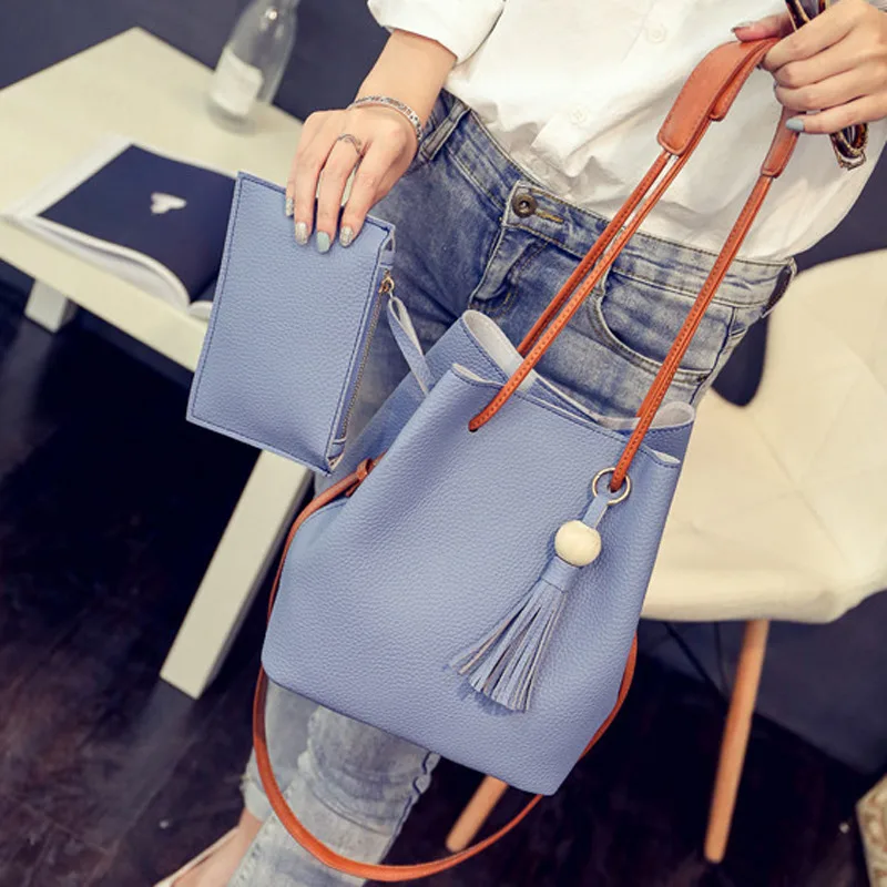 

Broad Women Soft Leather Shopper Shoulder Tote Bucket Hobo Bag Handbag