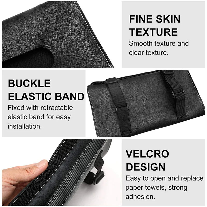 

2PCS Car Tissue Holder, Leather Car Visor Tissue Holder Mask Holder Seatback Tissue Paper Storage Cases for Auto Vehicle