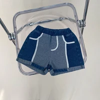 milancel 2021 summer new kids pants korean solid casual denim shorts
