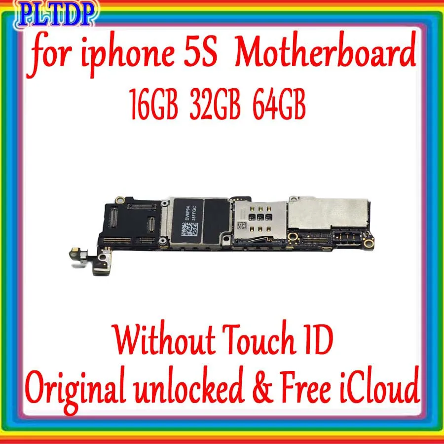 100% оригинальная материнская плата для Iphone 5 S с Touch ID без icloud разблокированная
