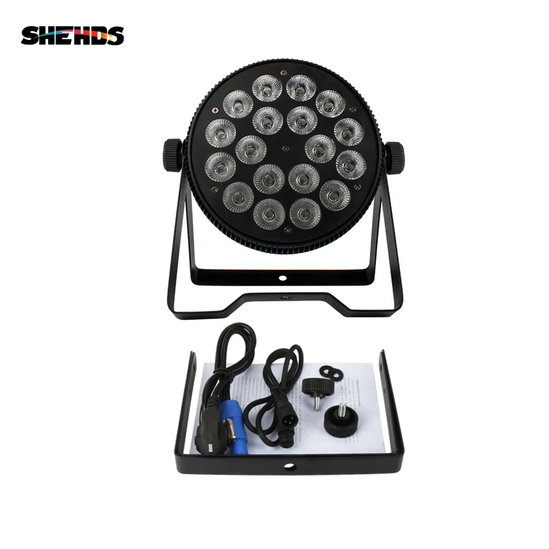 SHEHDS, 18x3 Вт, WOnly, фиолетовый, алюминиевый сплав, светодиодный, плоский, DMX512, сценический эффект, освещение для DJ Disco, для дома, вечерние, свадебные украшения