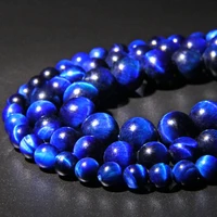 natural stone blue lapis lazuli tiger eye beads agates smooth round spacer loose beads 15 strand 6 8 10 12 mm pick size diy