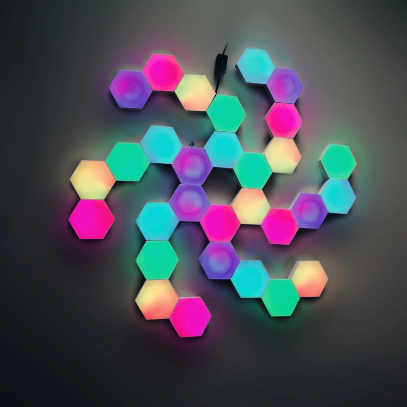 

Modern minimalist Hexagonal shape LED Wall Lamps Nordic style Indoor Wall Lamps Multi-color stitching Simple Living Room Lights