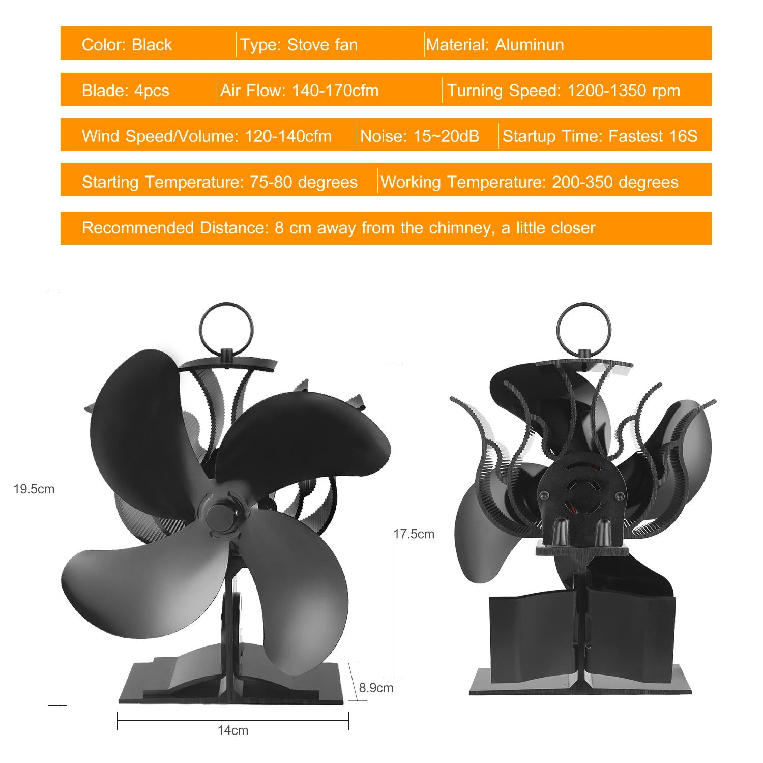 Обновление 4 лезвия быстрое Запуск камина со стрелкой направлением|Запчасти для