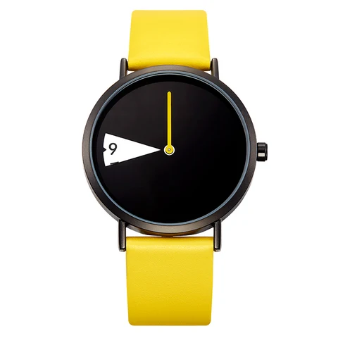 Sinobi Hot Women Watch Creative Na rękę zegarek zegarek obracaj żółtą skórzaną opaskę zegarowy zegar Montres femme reloj Mujer