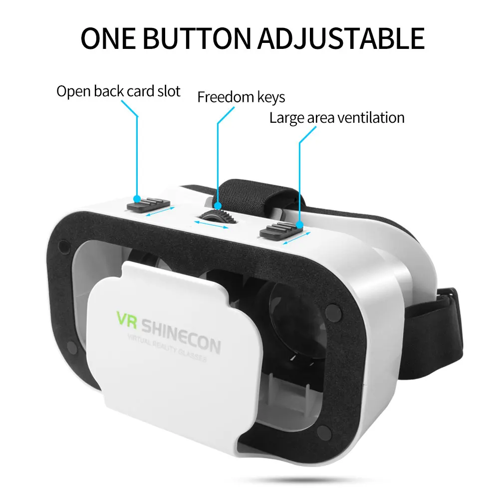 5.0 VR Virtual Glasses Reality 3D Smartphone Box Stereo Headset Helmet For IOS Android Rocker Googles Mini | Электроника