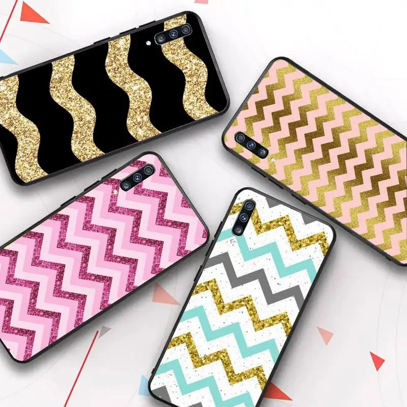 

Golden Pink Glitter geometric Print Phone Case for Samsung Galaxy A 51 30s a71 Soft Cover for A21s A70 10 A30