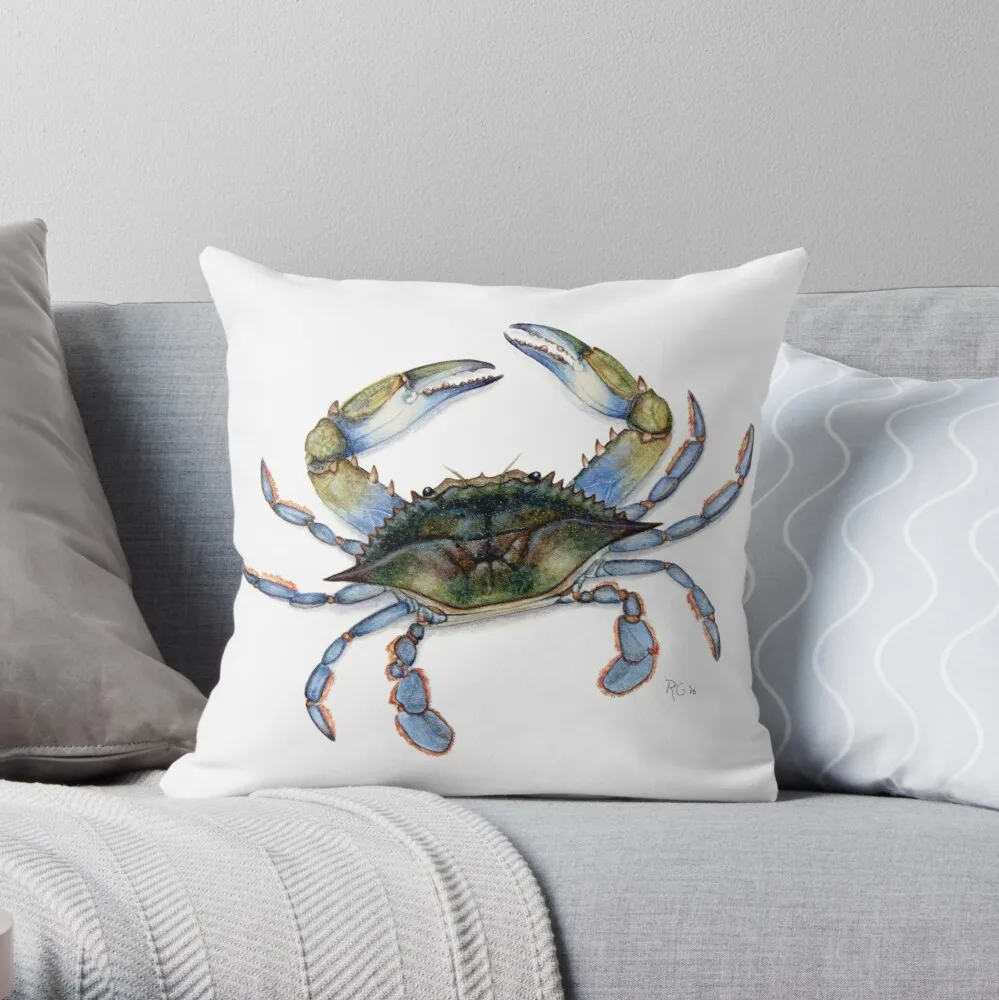 

Atlantic Blue Crab Throw Pillow Pillow Case Polyester Home Decora Pillowcases Throw Pillow Case kussensloop almohada poszewka