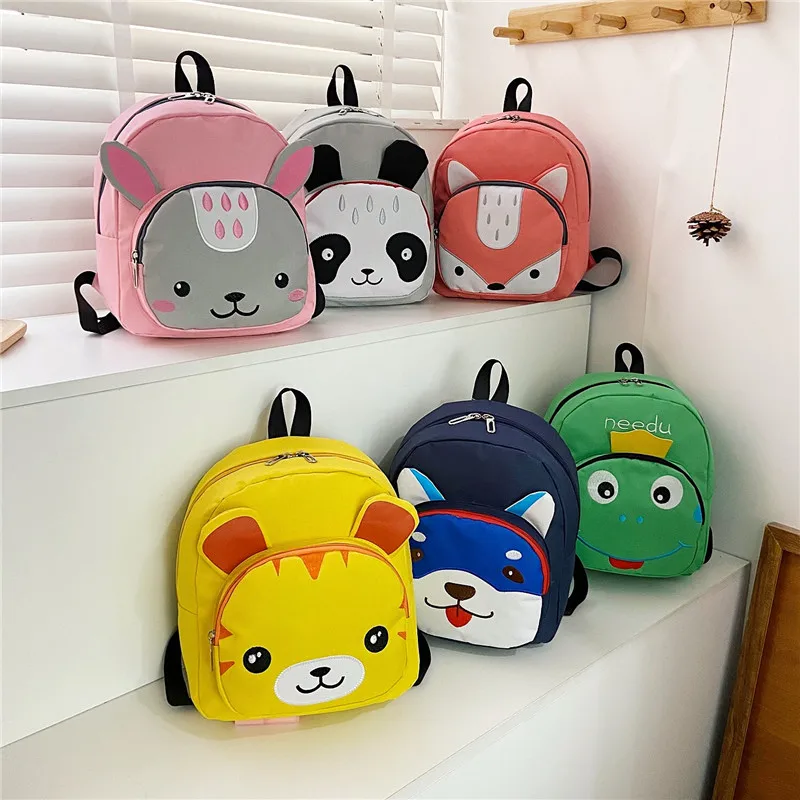 Детские сумки для мальчиков и девочек, нейлоновый рюкзак с мультяшным принтом панды и кролика для детского сада, маленькие портфели с милым...