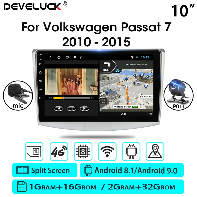 Автомобильное радио 10 &quotAndroid 9 0 4G NET RDS HD мультимедийный видео плеер для VW Volkswagen