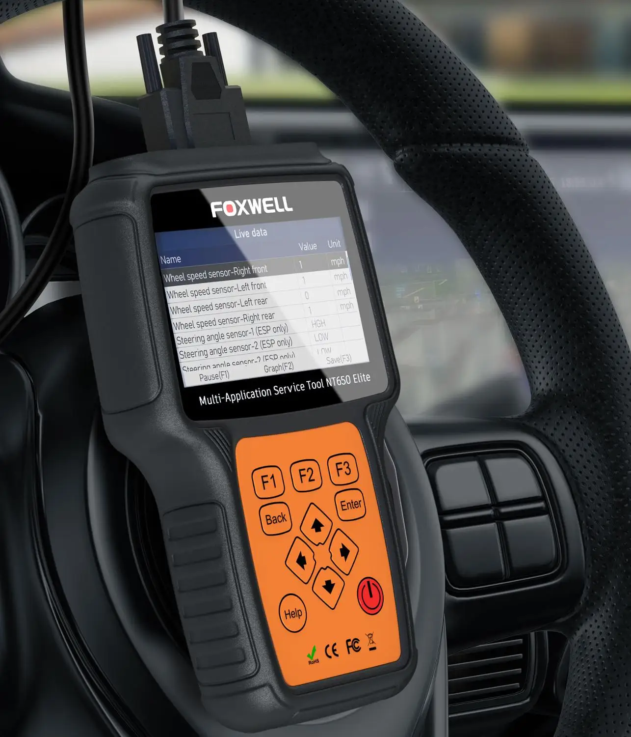 Диагностический инструмент FOXWELL NT650 Elite OBD2 считыватель кодов с ABS подушками