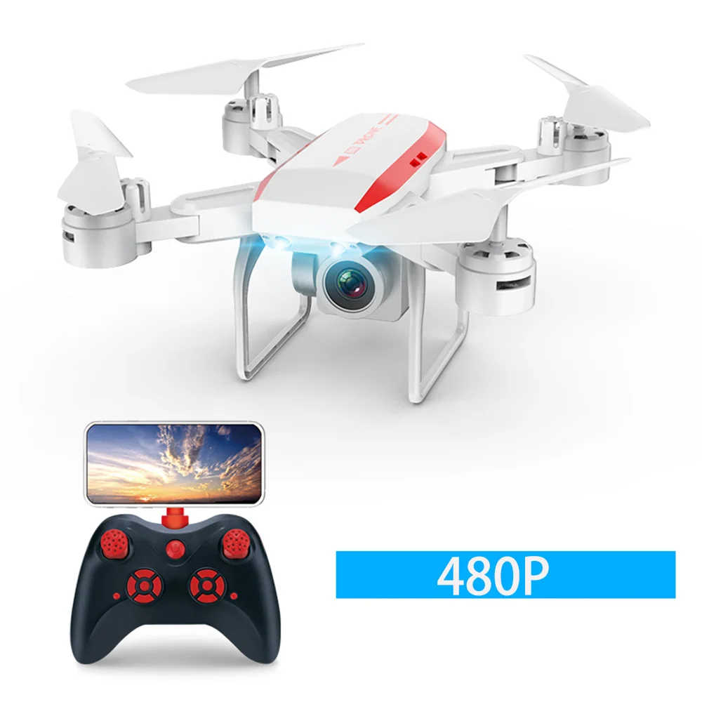 KY606D Дрон 4k HD аэрофотосъемка 1080p четырехосный самолет 20 минут полета давление воздуха парение ключ взлет Rc вертолет - Цвет: White-480P