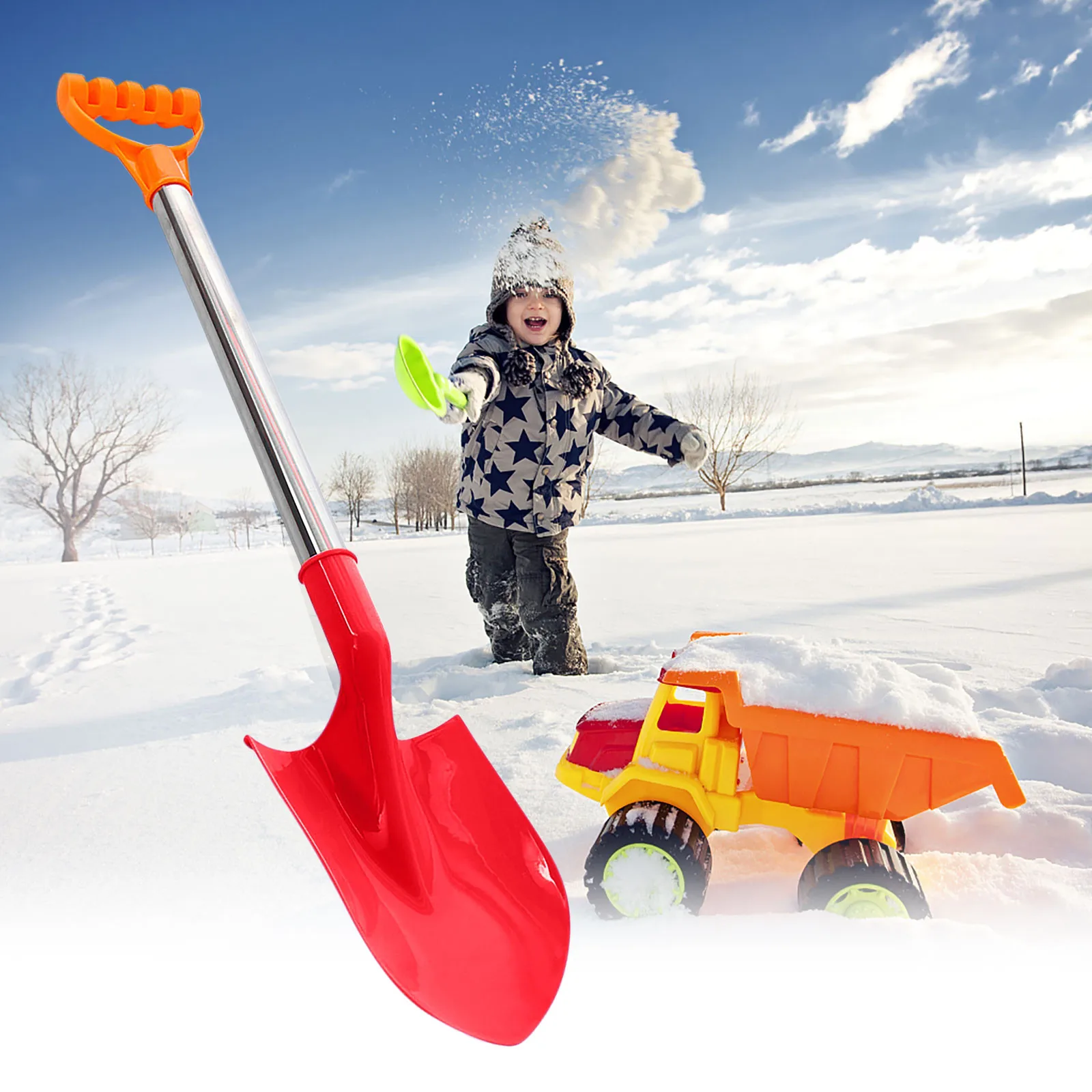 

Kid's Children's Snow Shovel Children's Beach Shovel With Stainless Steel Handle beach sand toy strand speelgoed sandspielzeug