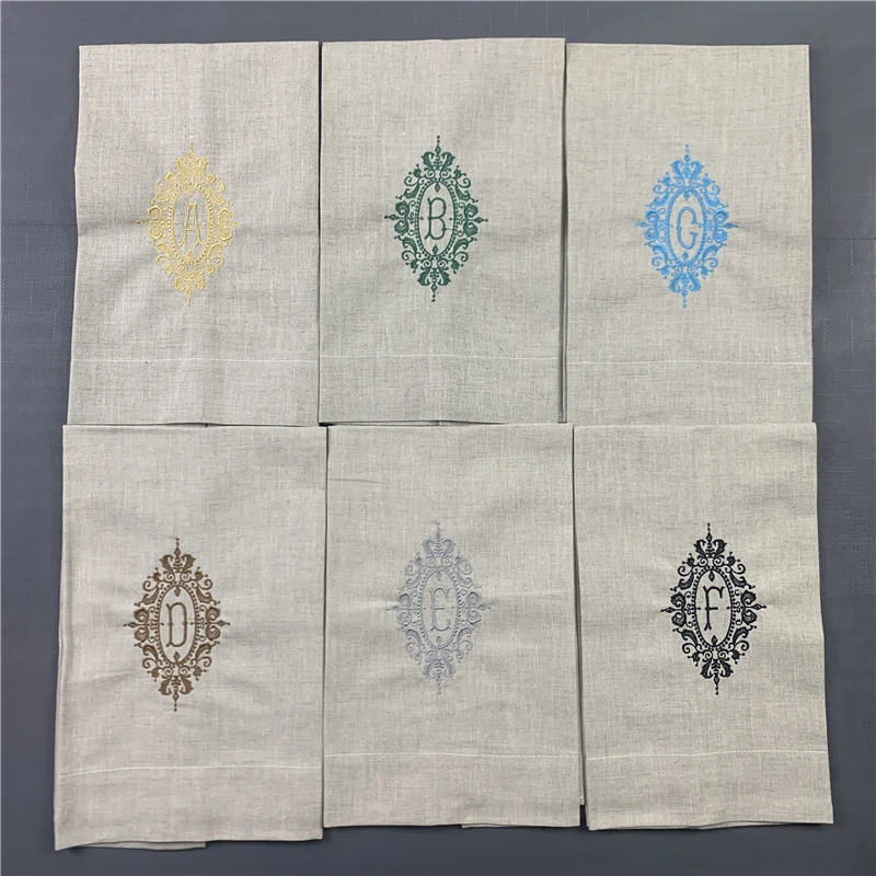 S 14*22-inches Oatmeal Linen Tea Towel Cleaning Cloth Guest Hand Dish Kitchen Bathroom Towels