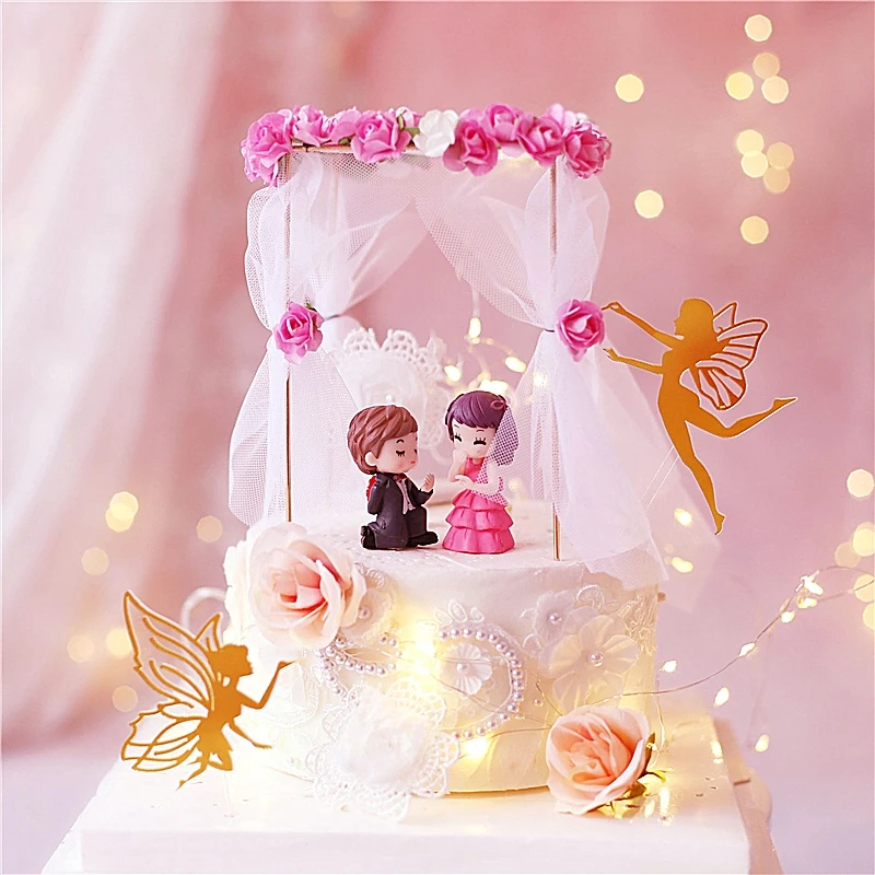 Обруч пряжа арка цветок торт Топпер для дня рождения Декор ребенок душ Феи