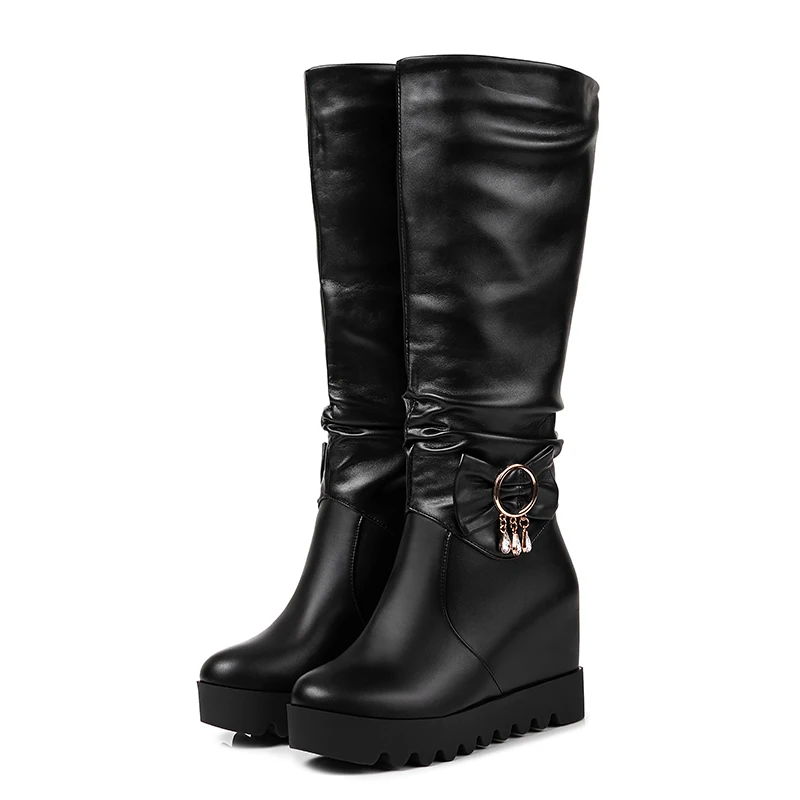 Big Size 9 10 11 12 boots women woman winter shoes botas Bow - tied drill pendant drape sleeve | Обувь