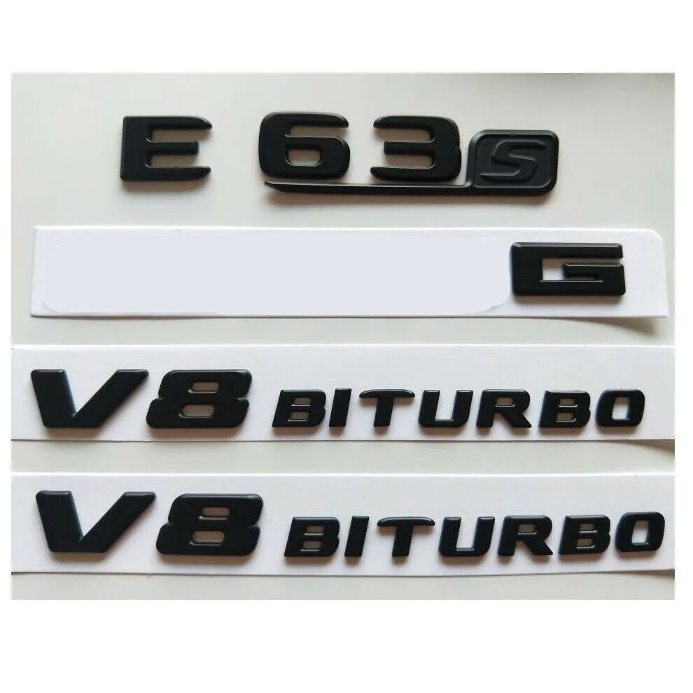 Полностью матовый черный E63s Для AMG V8 BITURBO Эмблемы для W212 W213|Эмблемы| |