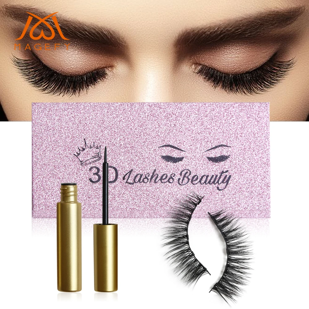 Популярные 3D норковые ресницы 100% безжалостные магнитные магнитная подводка для