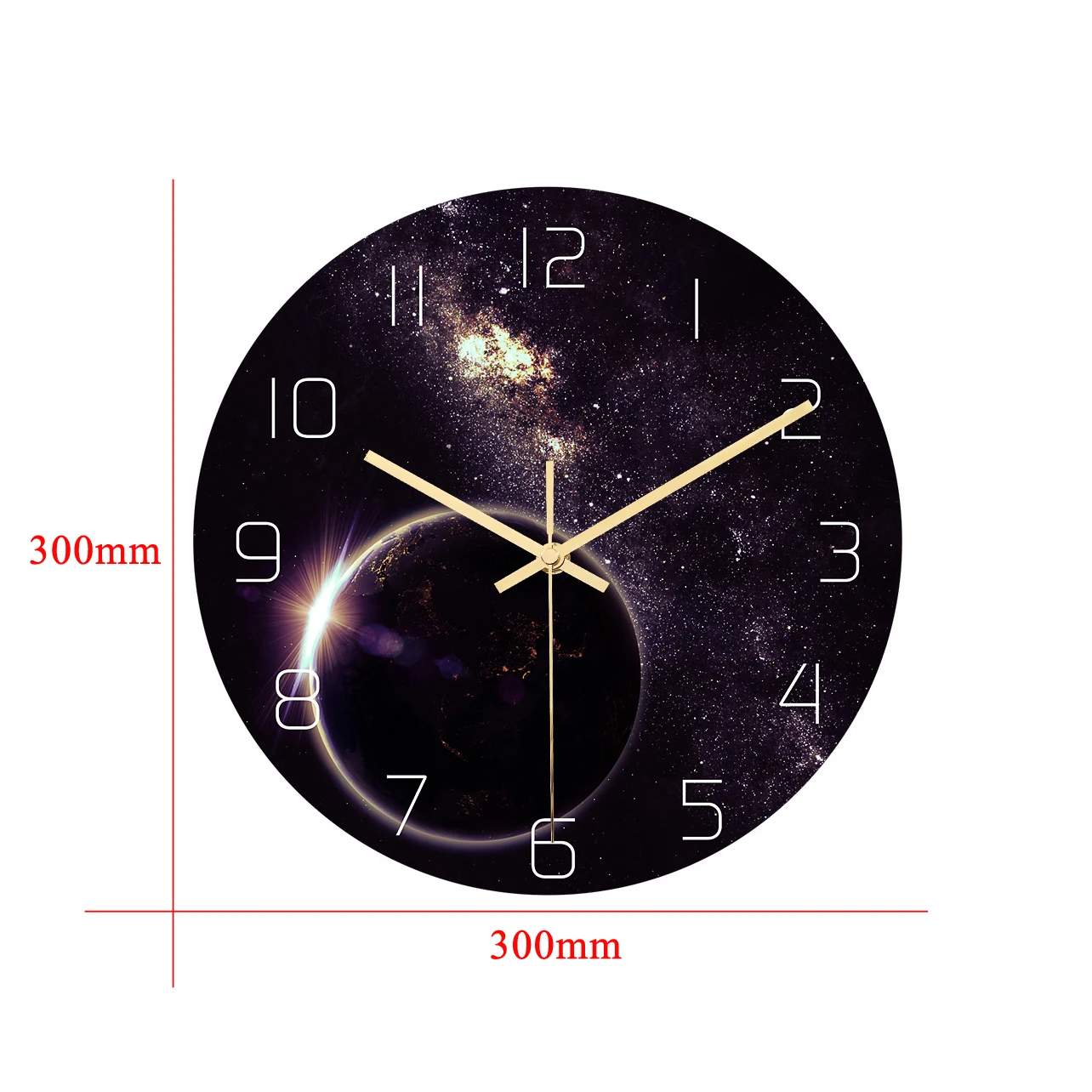 

wall clock Acrylic High Gloss Starry Sky Image Frameless Creative Silent Movement Dry Battery Power Mordern Home Decoration