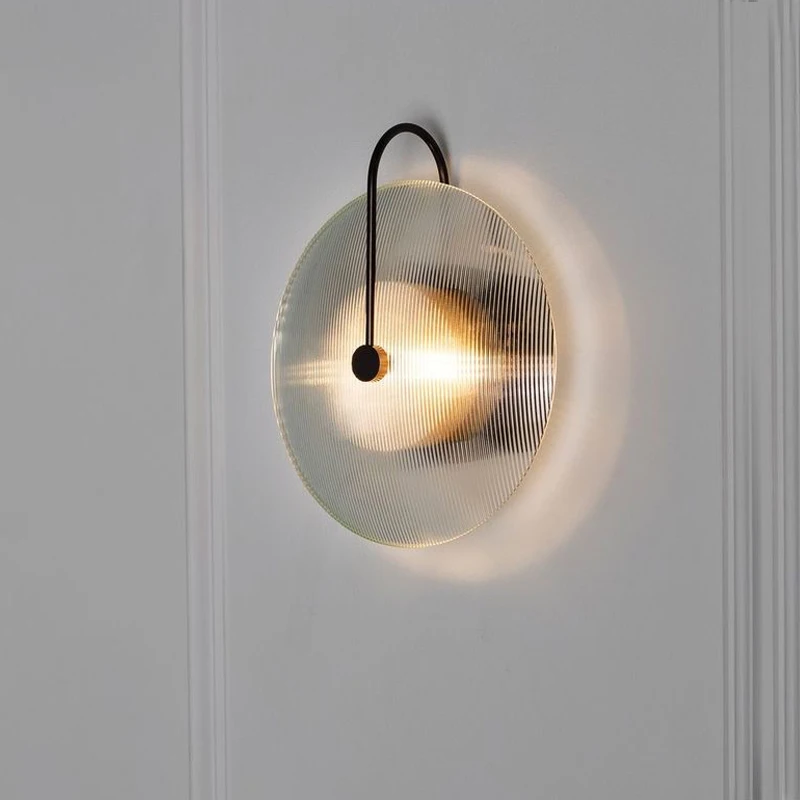 

Стеклянная светодиодная настенная лампа в стиле пост-модерн для гостиной, черные/Золотые светильники для коридора, спальни, прикроватного ...
