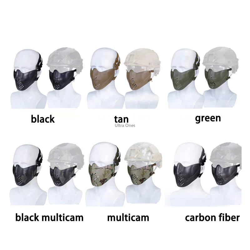 

Hunting Military Mask Shooting Paintball Tactical Cs Wargame Army Half Face Mask Airsoft Training Windproof Camo Combat Masks