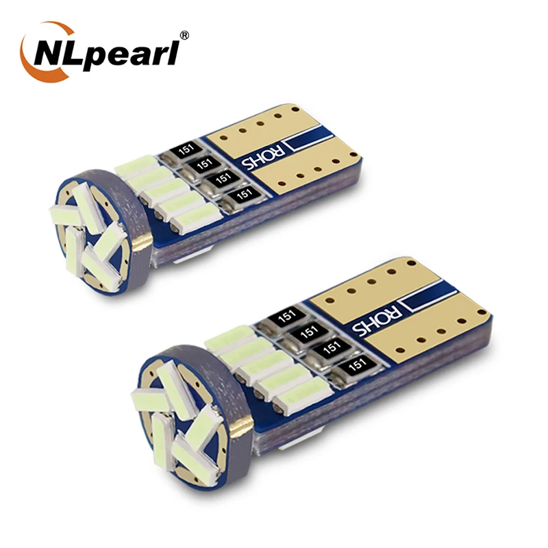

Сигнальная лампа NLpearl 10x T10 W5W Led Canbus 12 В 4014 чипов 194 168 автомобильный внутренний габаритный купол лампа для чтения подсветка номерного знака