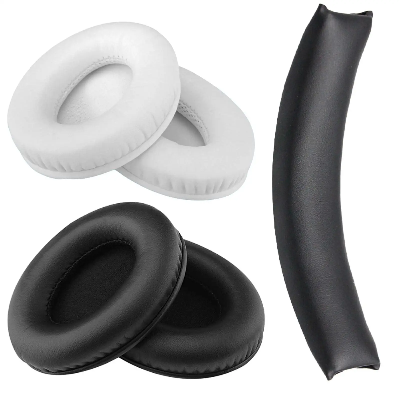 

1 Pair White/Black Replacement Ear Pads Pillow Headband Cushions Cover for Monster Beats By Dr. Dre Studio 1.0 Headphone Earpads