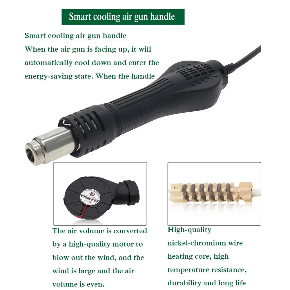 GORDAK 868D интеллигентая (ый) Три в одном Анти-статический горячего воздуха с двойным