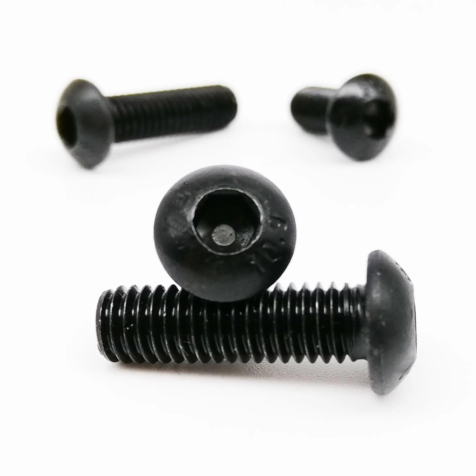 5/10/25/50x ISO7380 M1.6 M2 M2.5 M3 M4 M5 M6 M8 Black Grade 10.9 Steel Hex Hexagon Socket Button Round Head Screw Bolt L= 3-80mm |