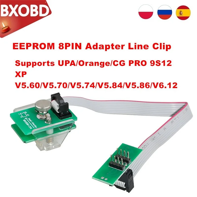 8Pin линия Зажим Soic 8 sop8 зажим испытания Eeprom клип поддерживает XPROG V6.12/уп/оранжевый/CG
