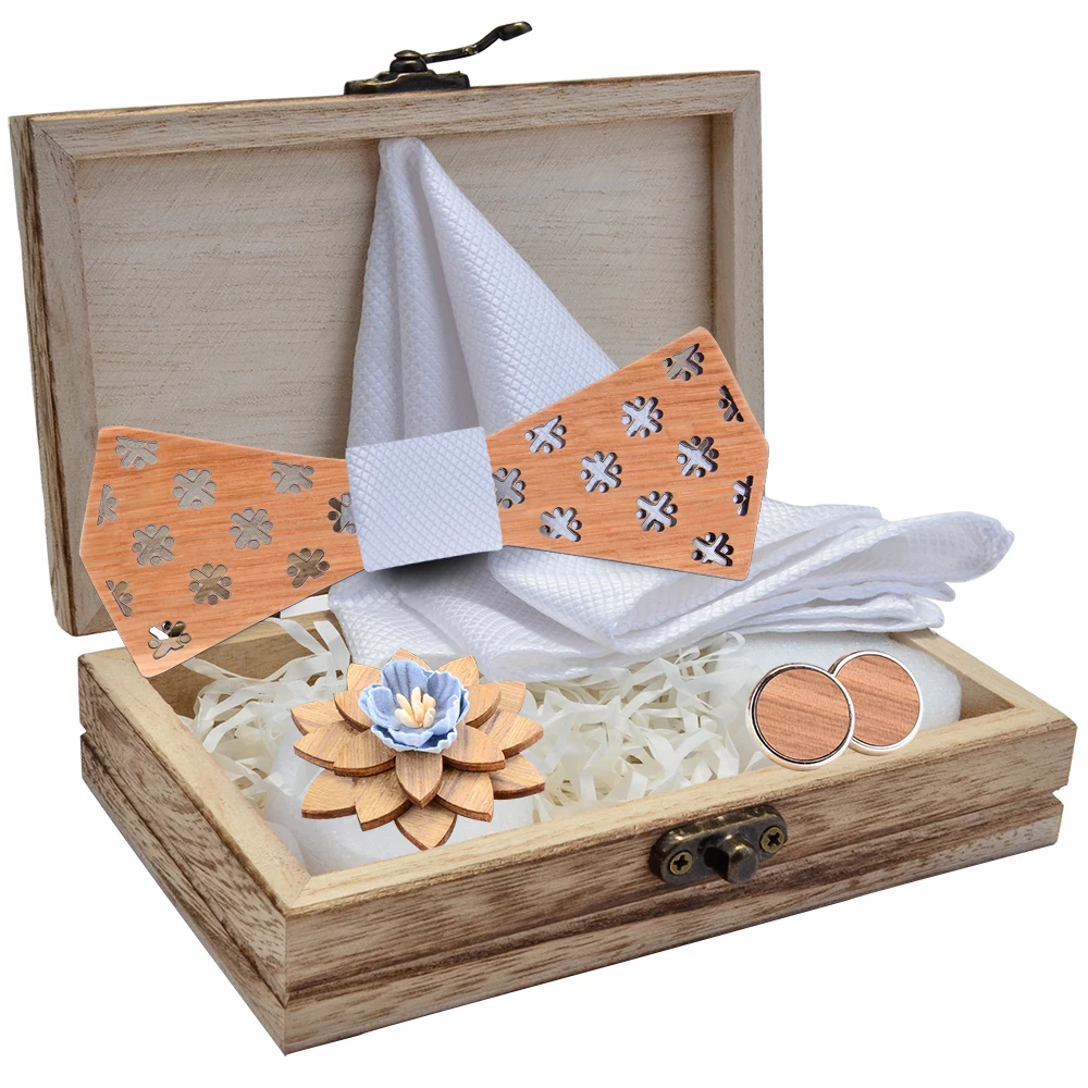 Новая Мода Пейсли деревянный галстук бабочка для мужчин Свадебный Карманный