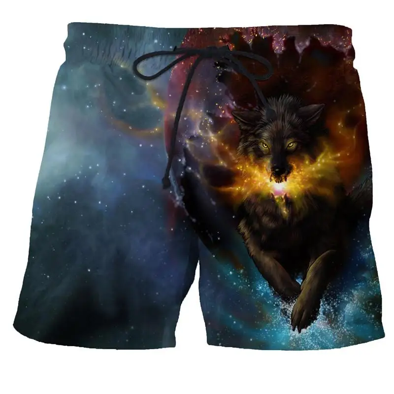 

Short Pants Man Summer 2021 casual shorts 3d Custom Beach Pants Wolf Pattern Men Clothing Shorts Drop Shipping 6XL