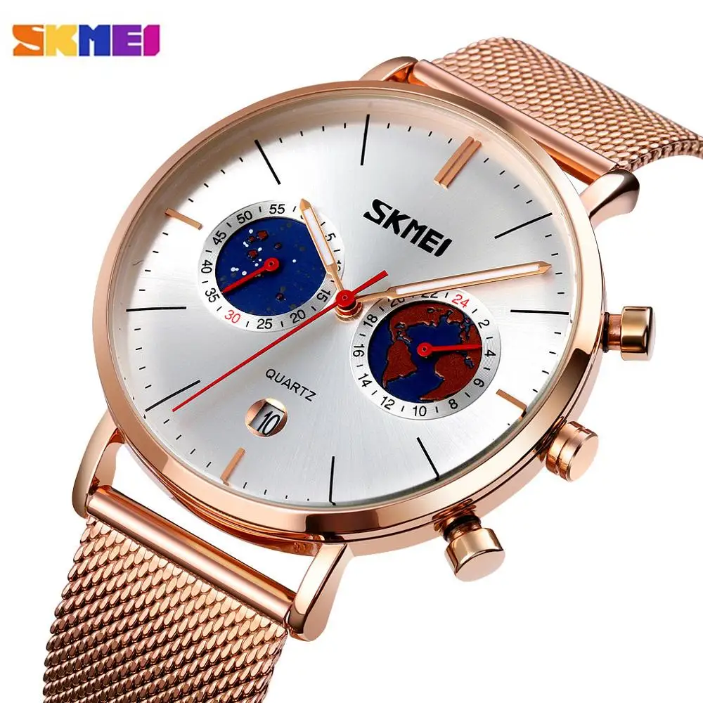 

SKMEI Waterproof Men Quartz Watches Luxury Stainless Steel Bracelet Male Wristwatch Stopwatch Date Clock Relogio Masculino 9231