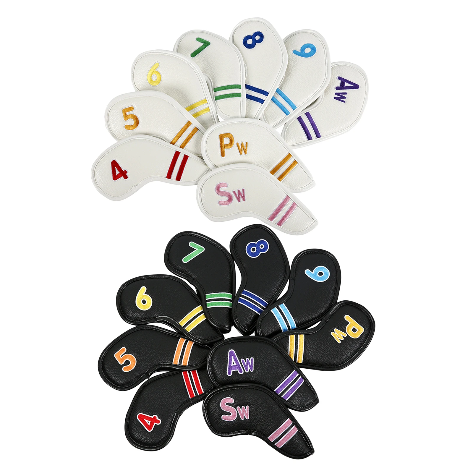 

9x Magnetic Golf Iron Head Covers Waterproof Headcovers Protector W/ No.Tag