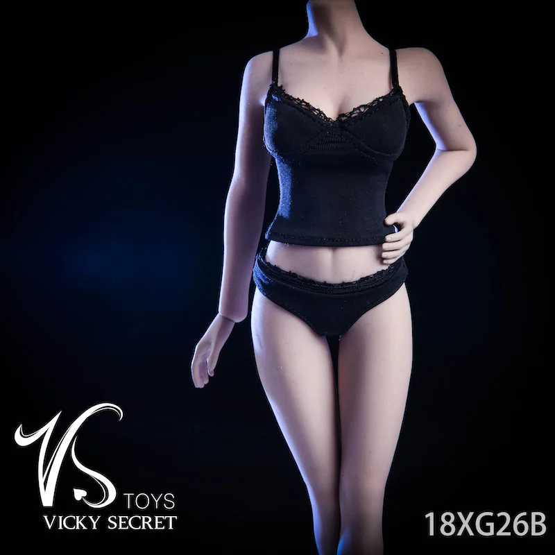 

VSTOYS 18XG26 1/6 женская одежда фигурки экшн куклы игрушки черный, белый цвет нижнее белье жилет 12 дюймов девушка модель аксессуары для корпуса в н...