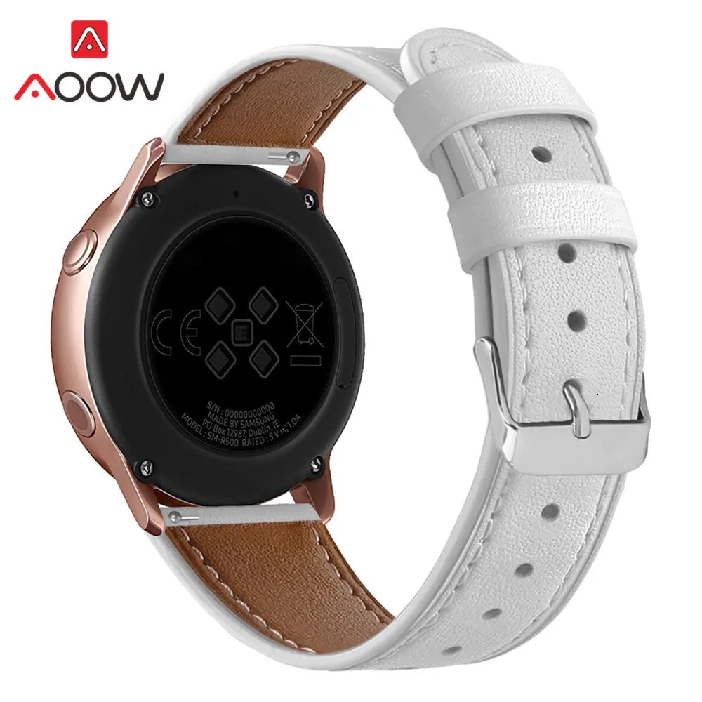Ремешок для часов из натуральной кожи с цветочным принтом для samsung Galaxy Watch Active 42 мм S2 Розовый Красный сменный ремешок для браслета 20 мм