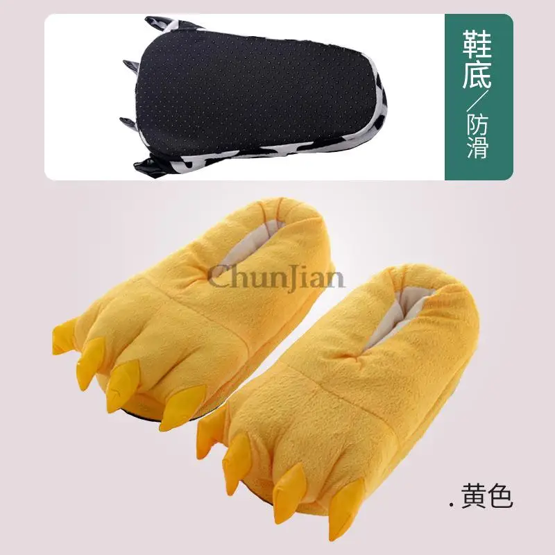 Зимние теплые мягкие домашние тапочки обувь для женщин мужчин и детей забавные