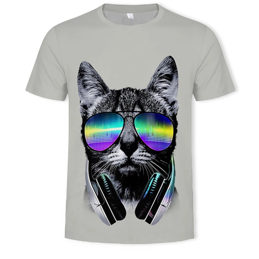 

Black and white cat 2020 summer fashion 3D printing tshirt harajuku Print tshirt Funny cat shirt tshirts big size 6x
