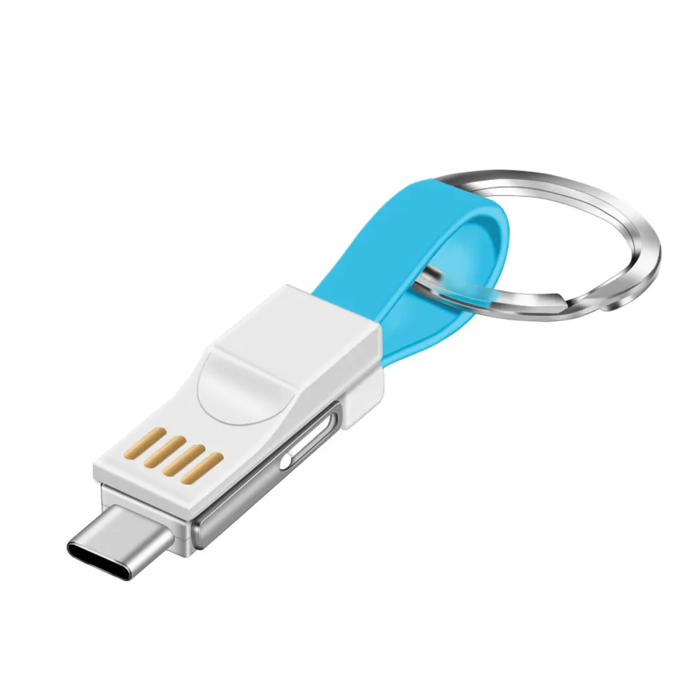 3 в 1 Мини брелок usb кабель Micro USB type C для iPhone Xs X iPod зарядное устройство